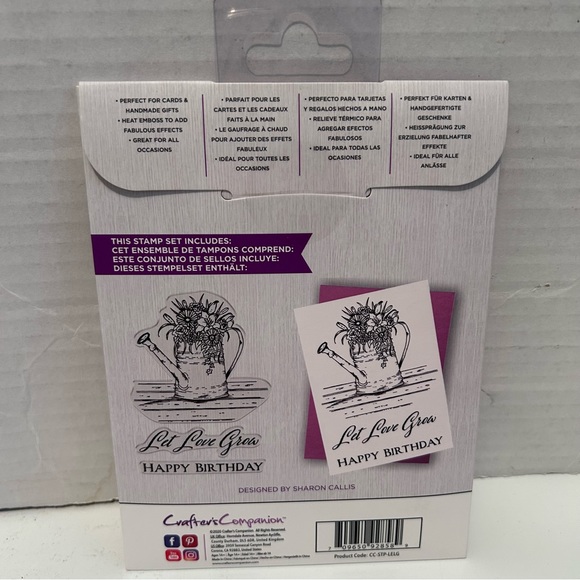 Crafter’s companion 3-pc photo polymer stamps - LET LOVE GROW - Picture 2 of 2